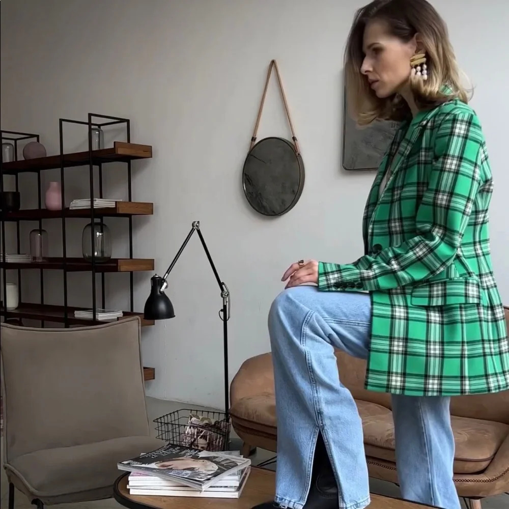 LiME - bottle green woman’s blazer jacket- size M - Picture 6 of 13